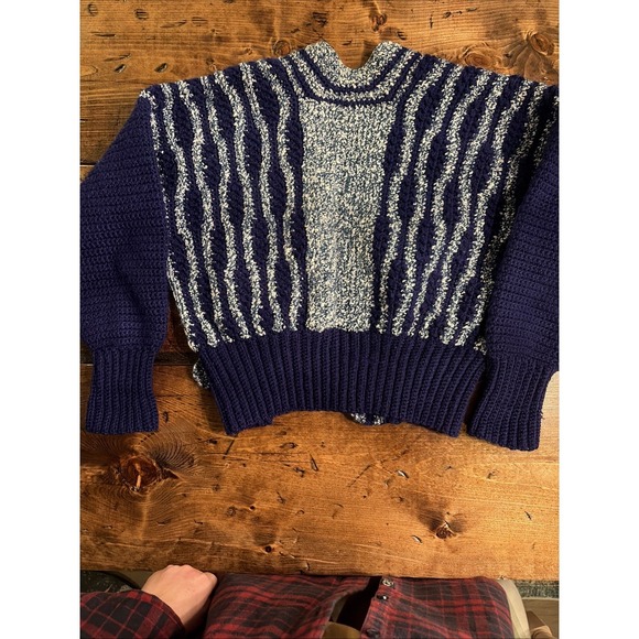 Vintage Handmade Granny Core Cropped Cardigan Sweater SzS Buttons Artisan Made - Picture 13 of 16